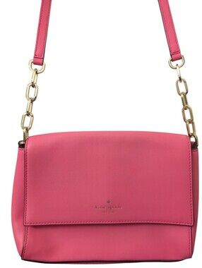 Kate Spade New York Pink Leather Chain-Accent Crossbody Bag